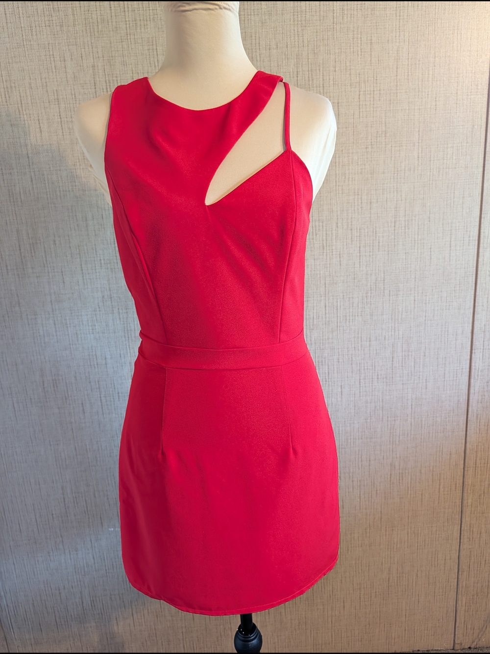 NBD Hot Pink Asymmetric Cutout Mini Dress
